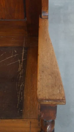 Best Pamono Antique Early 20th Century Wooden Bench with High Back