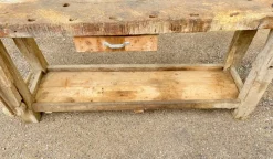 Pamono Antique Early 20th Century Carpenters Workbench in Beech, 1940s><noscript><img width=