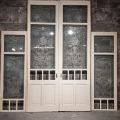 Pamono Antique Edged Interior Sliding Double Doors, 1890s, Set of 7> Architectural Elements