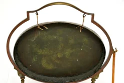 Discount Pamono Antique Edwardian Brass and Oak Dinner Gong, 1900s