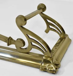 Pamono Antique Edwardian Brass Fireplace Fender, 1900s><noscript><img width=