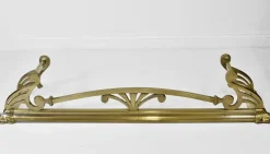 Pamono Antique Edwardian Brass Fireplace Fender, 1900s><noscript><img width=