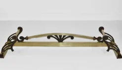 Pamono Antique Edwardian Brass Fireplace Fender, 1900s><noscript><img width=