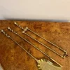 Sale Pamono Antique Edwardian Brass Fire Irons, 1900s, Set of 3