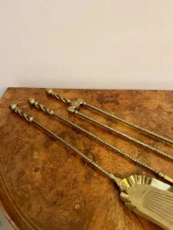 Sale Pamono Antique Edwardian Brass Fire Irons, 1900s, Set of 3