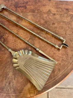 Sale Pamono Antique Edwardian Brass Fire Irons, 1900s, Set of 3