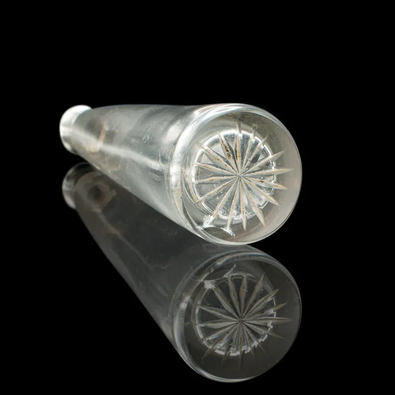 Pamono Antique Edwardian English Glass Explorers Saddle Flask and Leather Case, 1910s, Set of 2> Bottles, Carafes & Jugs