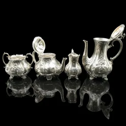 Pamono Antique Edwardian English Silver Plate Tea Service, 1910s, Set of 4> Coffee & Tea Service