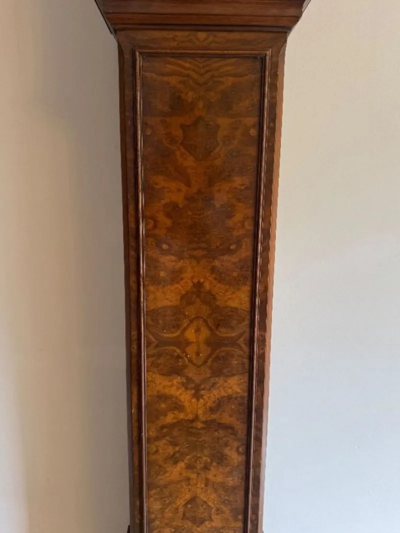 Pamono Antique Edwardian Grandmother Clock in Burr Walnut by Mappin and Webb, 1900> Clocks