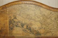 Pamono Antique Edwardian Leather Clad & Embossed Fire Screen with Map Decoration, 1900><noscript><img width=