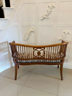 New Pamono Antique Edwardian Mahogany Inlaid Bench, 1900s