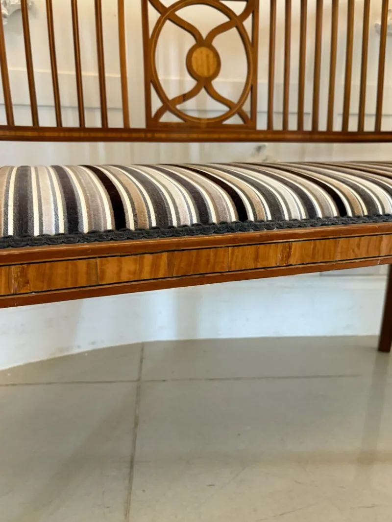 New Pamono Antique Edwardian Mahogany Inlaid Bench, 1900s