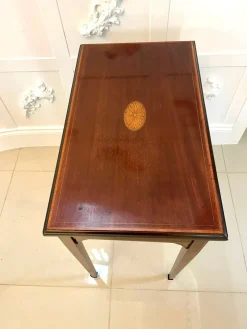 Pamono Antique Edwardian Mahogany Inlaid Games Table><noscript><img width=