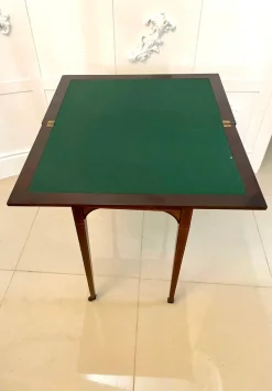 Pamono Antique Edwardian Mahogany Inlaid Games Table><noscript><img width=