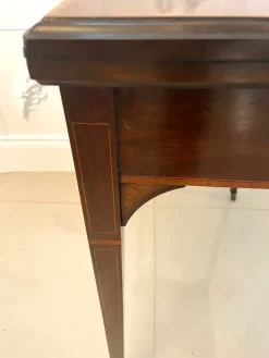 Pamono Antique Edwardian Mahogany Inlaid Games Table><noscript><img width=