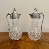 Pamono Antique Edwardian Silver Plated Claret Jugs, 1900, Set of 2> Glassware
