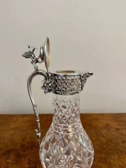 Pamono Antique Edwardian Silver Plated Claret Jugs, 1900, Set of 2><noscript><img width=