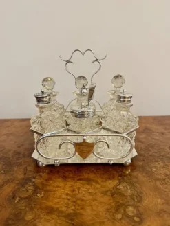 Pamono Antique Edwardian Silver Plated Cruet Set, 1900, Set of 7><noscript><img width=