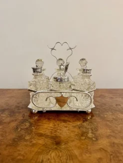 Pamono Antique Edwardian Silver Plated Cruet Set, 1900, Set of 7><noscript><img width=
