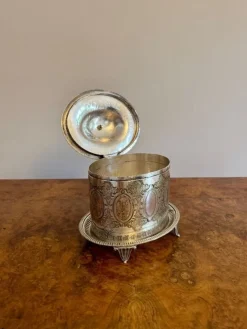 Pamono Antique Edwardian Silver Plated Biscuit Barrel, 1900