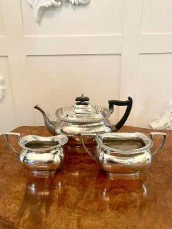 Pamono Antique Edwardian Silver-Plated Tea Set from Walker & Hall, Set of 3><noscript><img width=