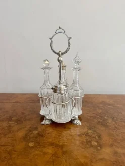 Pamono Antique Edwardian Silver-Plated Cruet Set, 1900s, Set of 5