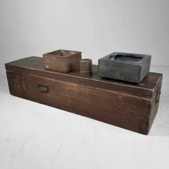 Pamono Antique Elongated Wooden Box> Trunks Crates & Baskets