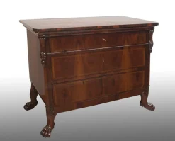 Pamono Antique Empire Lucchese Chest of Drawers in Walnut Burl, 19th Century><noscript><img width=