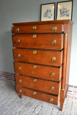 Clearance Pamono Antique Empire Oak Chiffoniere