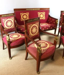 Pamono Antique Empire Salon Seating, Set of 5
