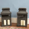 Pamono Antique Enamelled Metal Lanterns, Set of 2> Garden Lighting