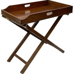 Outlet Pamono Antique English Butler Tray on Stand, Set of 2