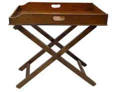 Outlet Pamono Antique English Butler Tray on Stand, Set of 2