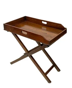 Outlet Pamono Antique English Butler Tray on Stand, Set of 2