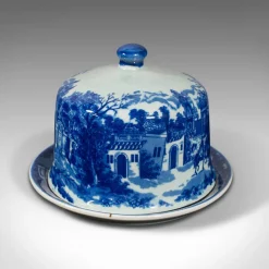 New Pamono Antique English Ceramic Cheese Keeper or Butter Dome, 1900