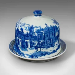 New Pamono Antique English Ceramic Cheese Keeper or Butter Dome, 1900