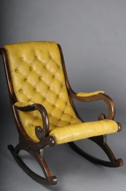 Pamono Antique English Chesterfield Rocking Chair> Rocking Chairs