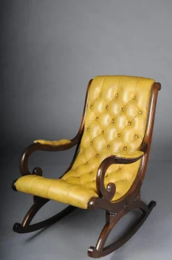Pamono Antique English Chesterfield Rocking Chair><noscript><img width=
