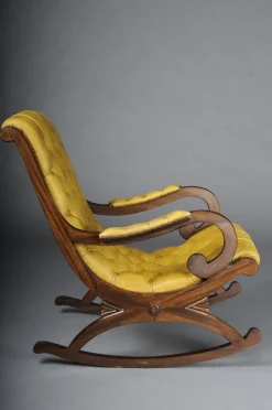Pamono Antique English Chesterfield Rocking Chair><noscript><img width=