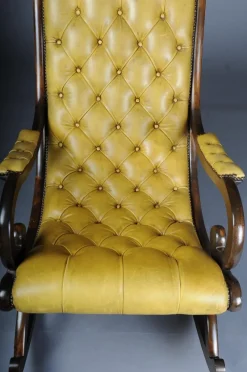 Pamono Antique English Chesterfield Rocking Chair><noscript><img width=