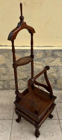 Outlet Pamono Antique English Chippendale Hardwood Valet Stand with One Drawer, 1890s