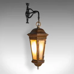 Pamono Antique English Courtyard Light in Bronze and Wrought Iron, 1850> Garden Lighting