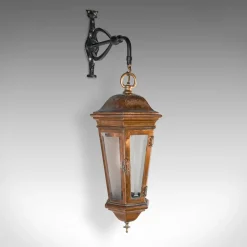 Pamono Antique English Courtyard Light in Bronze and Wrought Iron, 1850> Garden Lighting