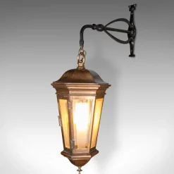 Pamono Antique English Courtyard Light in Bronze and Wrought Iron, 1850><noscript><img width=