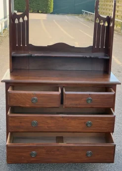 Pamono Antique English Dressing Table with Mirror><noscript><img width=