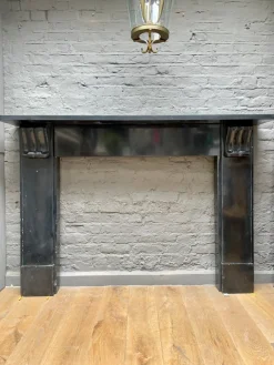 Pamono Antique English Fireplace Mantel in Belgian Black Marble, 1830