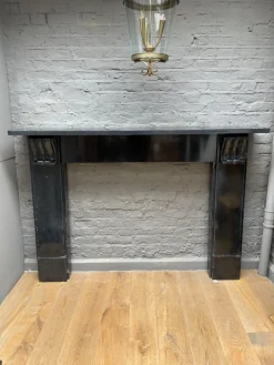 Pamono Antique English Fireplace Mantel in Belgian Black Marble, 1830