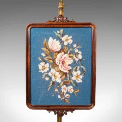 New Pamono Antique English Fireside Pole Screen, 1830s
