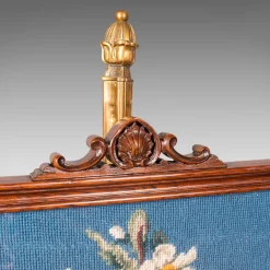 New Pamono Antique English Fireside Pole Screen, 1830s