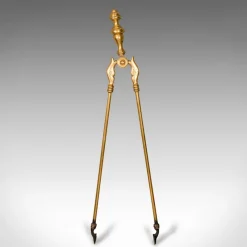 Pamono Antique English Fireside Tools in Brass, Set of 3><noscript><img width=